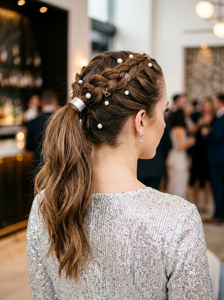 Dutch Braid Ponytail With Hair Accessories - 20 dutch braid ponytail hairstyle - 20 dutch braid ponytail hairstyle