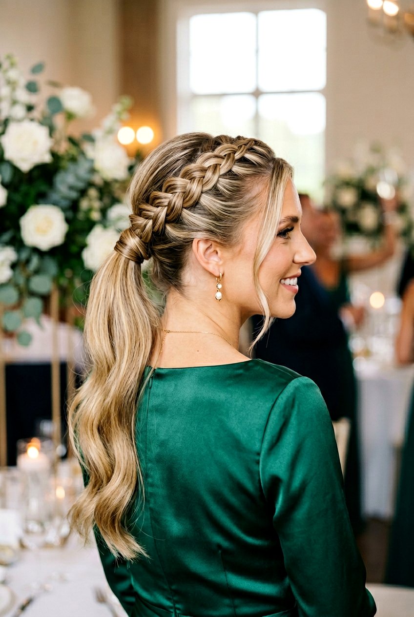 Dutch Braid Ponytail for Wedding - 20 bridesmaid ponytail with braid - 20 bridesmaid ponytail with braid