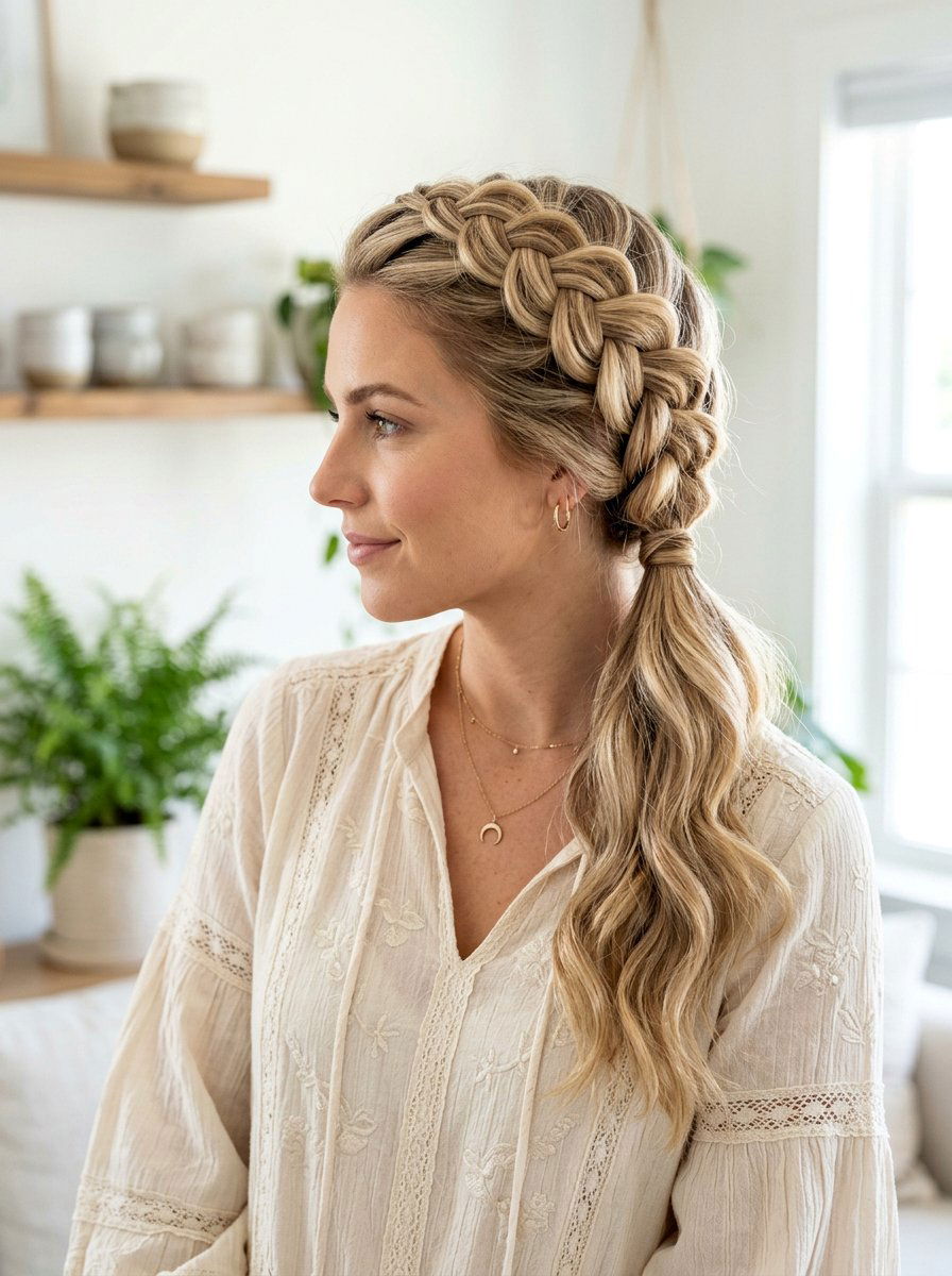 Dutch Braid Side Ponytail - 20 party hairstyle with side braid ponytail - 20 party hairstyle with side braid ponytail