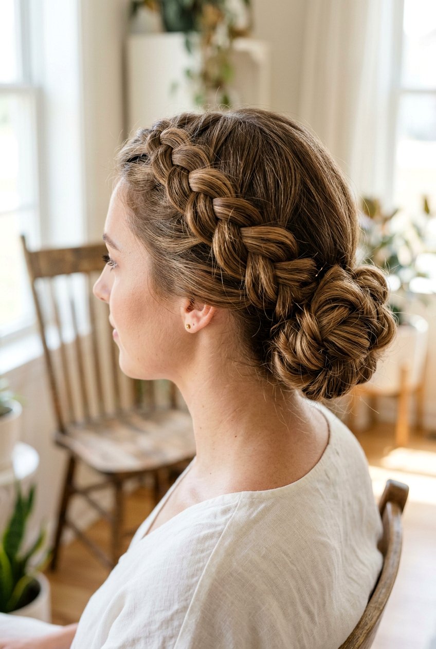 Dutch Braid Updo - 20 bridesmaid updo hairstyles - 20 bridesmaid updo hairstyles