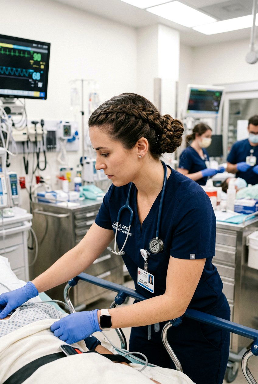 Dutch Braid Updo For Active Doctors - 20 doctor friendly hairstyles - 20 doctor friendly hairstyles