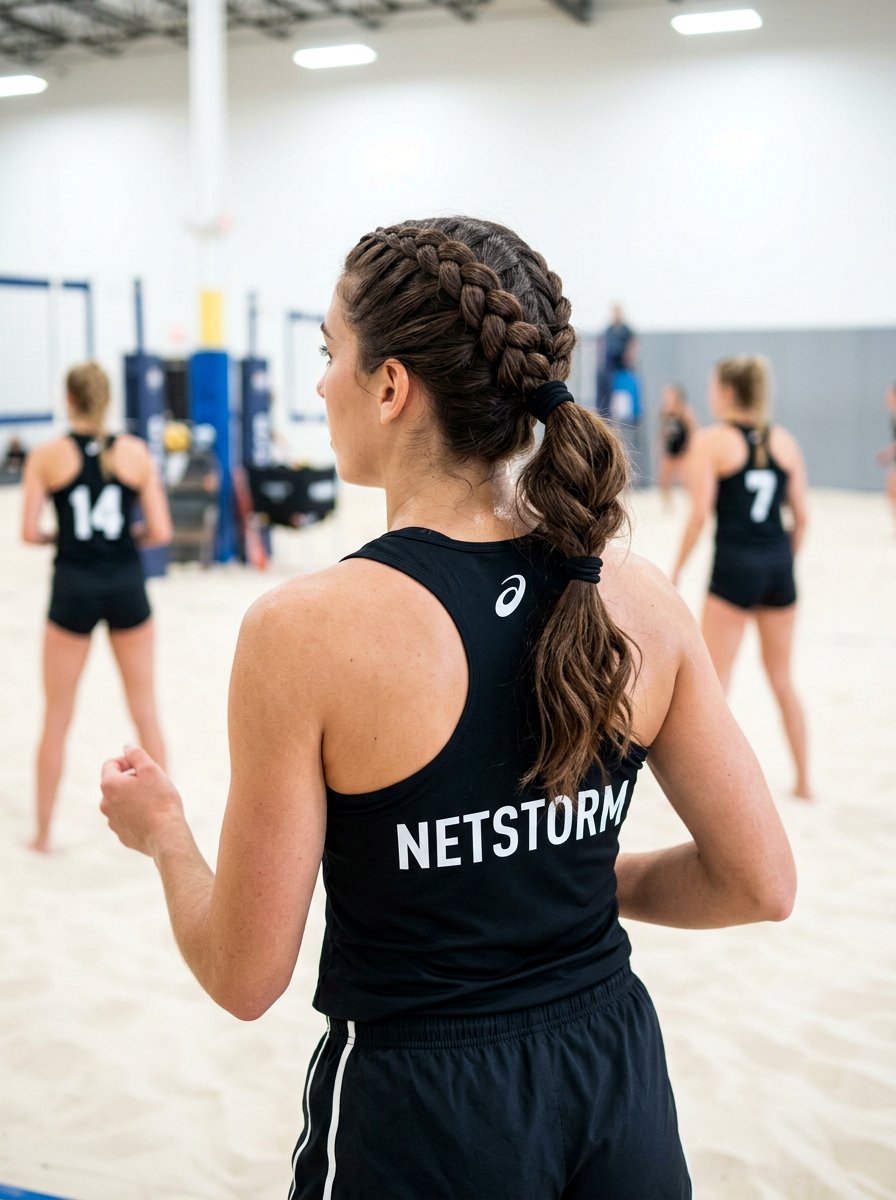 Dutch Braid Volleyball Ponytail - 20 volleyball ponytail with braid - 20 volleyball ponytail with braid