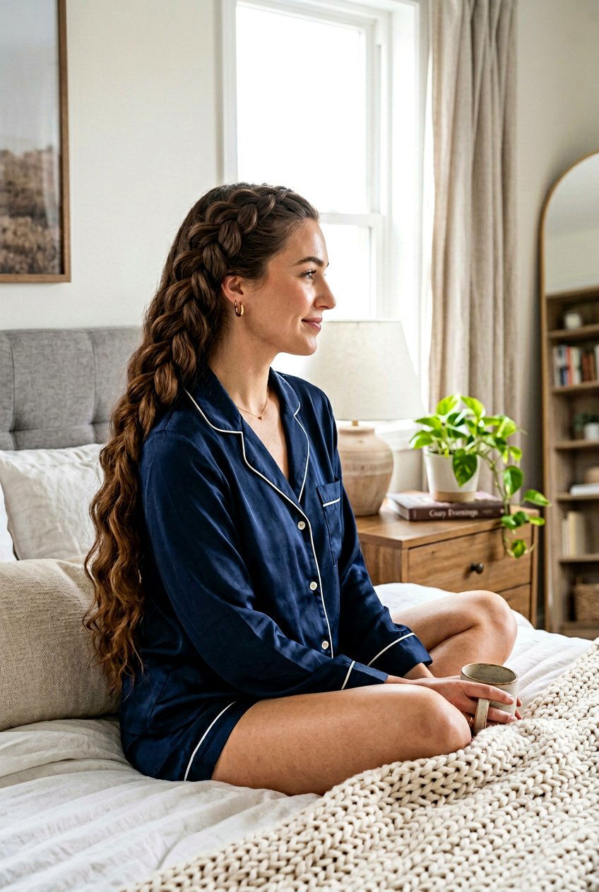 Dutch Braid Waves - 20 easy overnight hairstyle for thick hair - 20 easy overnight hairstyle for thick hair