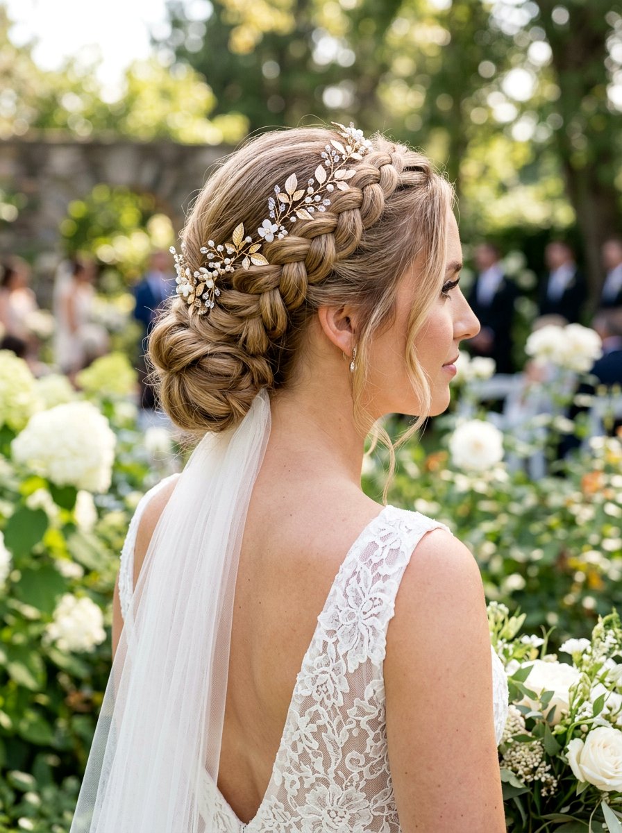 Dutch Braid With Hair Vine - 20 wedding hairstyles with hair vines - 20 wedding hairstyles with hair vines