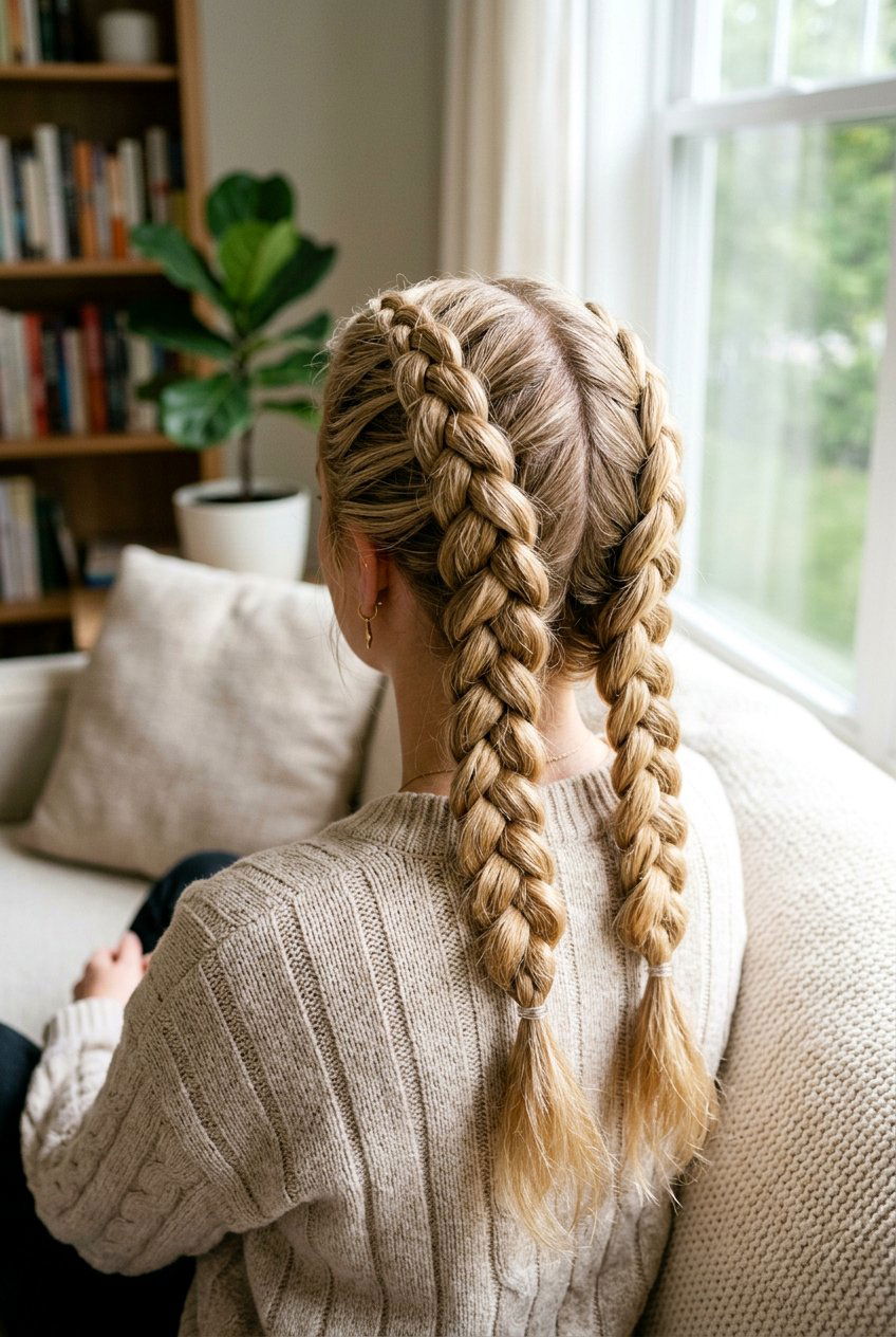 Dutch Braid - 20 bedtime braid hairstyles for waves - 20 bedtime braid hairstyles for waves