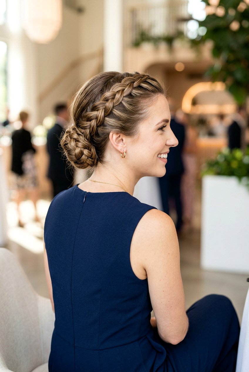 Dutch Braided Bun Updo - 20 festive braid bun hairstyle - 20 festive braid bun hairstyle