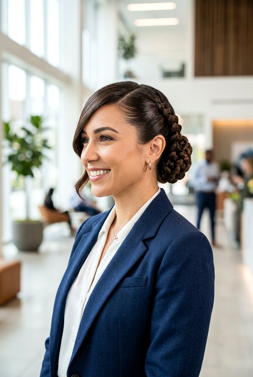 Dutch Braided Bun With Sleek Swoop - 20 braided bun with swoop bangs - 20 braided bun with swoop bangs