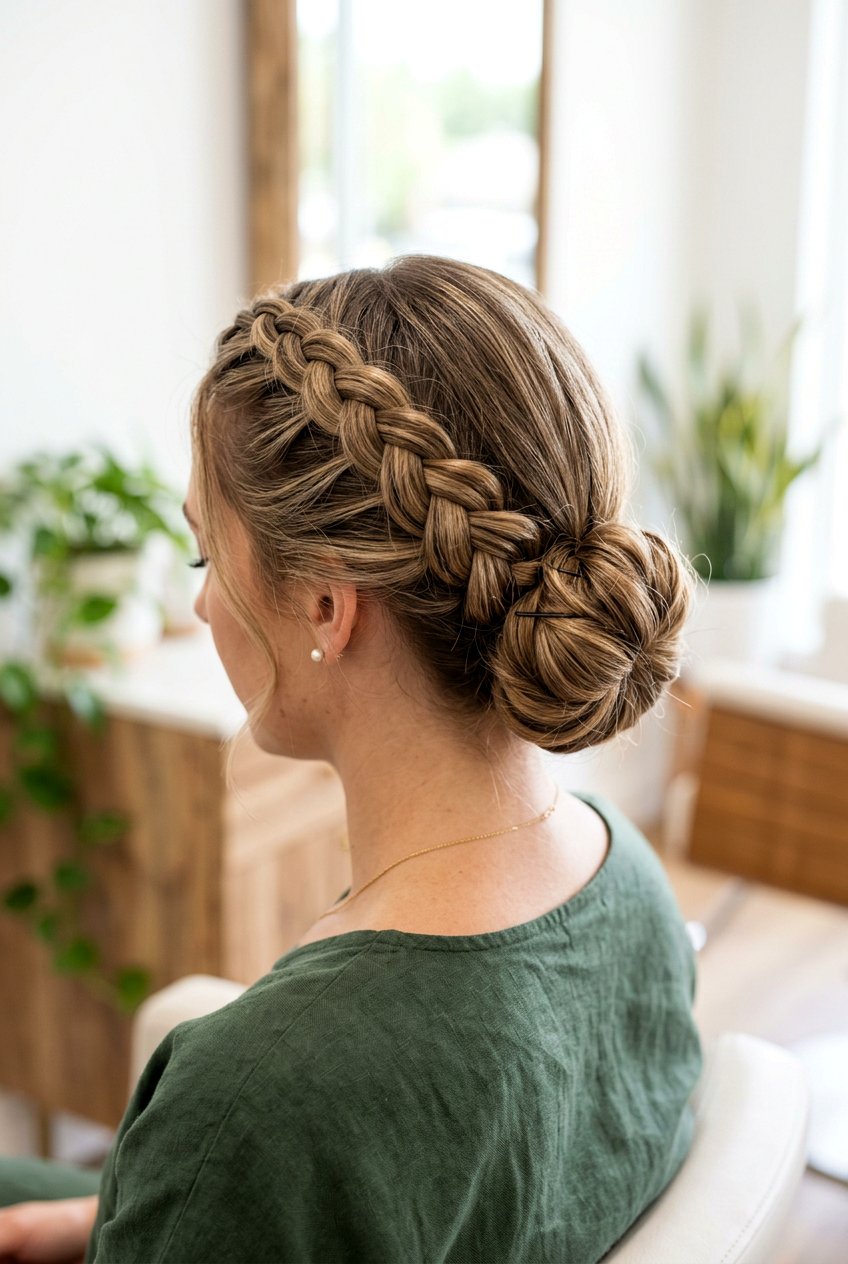 Dutch Braided Low Bun - 20 formal updo hairstyles - 20 formal updo hairstyles