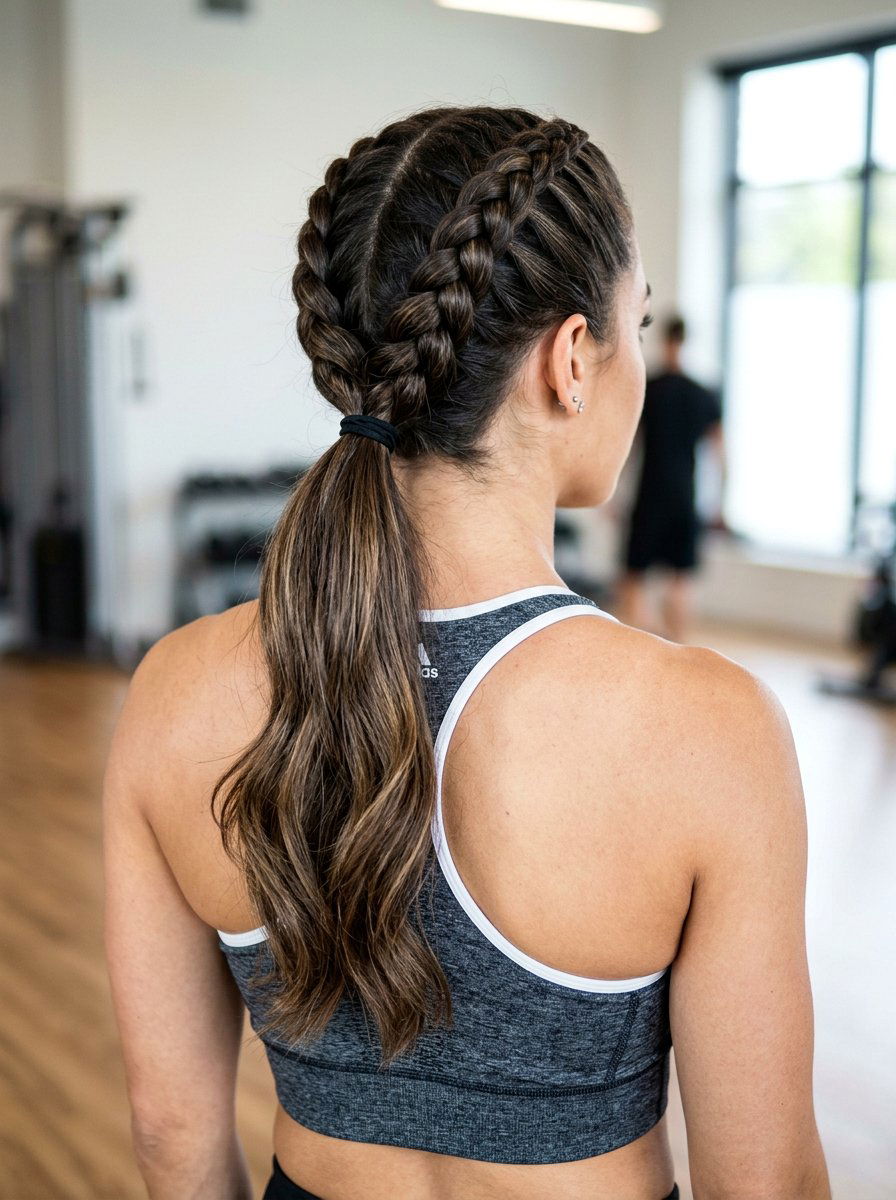 Dutch Braided Ponytail - 20 gym hairstyle with braided ponytail - 20 gym hairstyle with braided ponytail