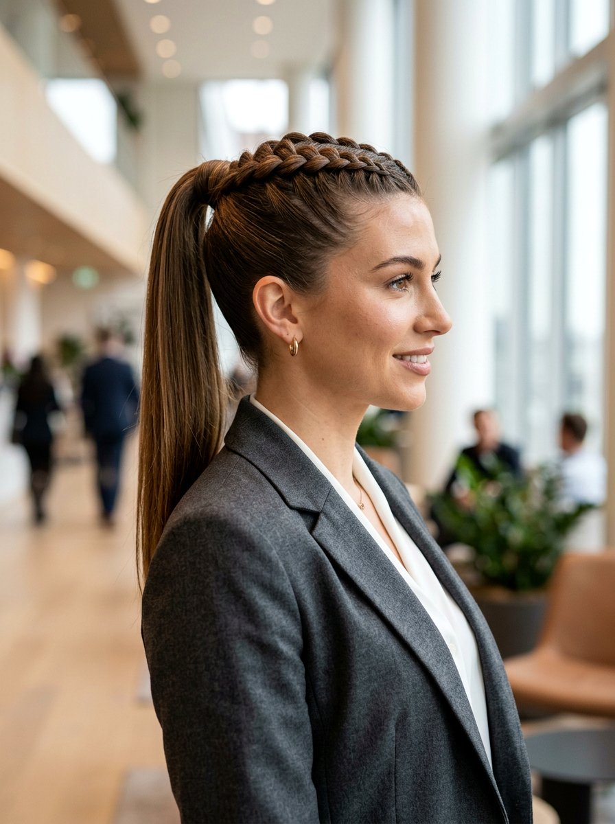 Dutch Braided Ponytail - 20 work appropriate braid hairstyle - 20 work appropriate braid hairstyle