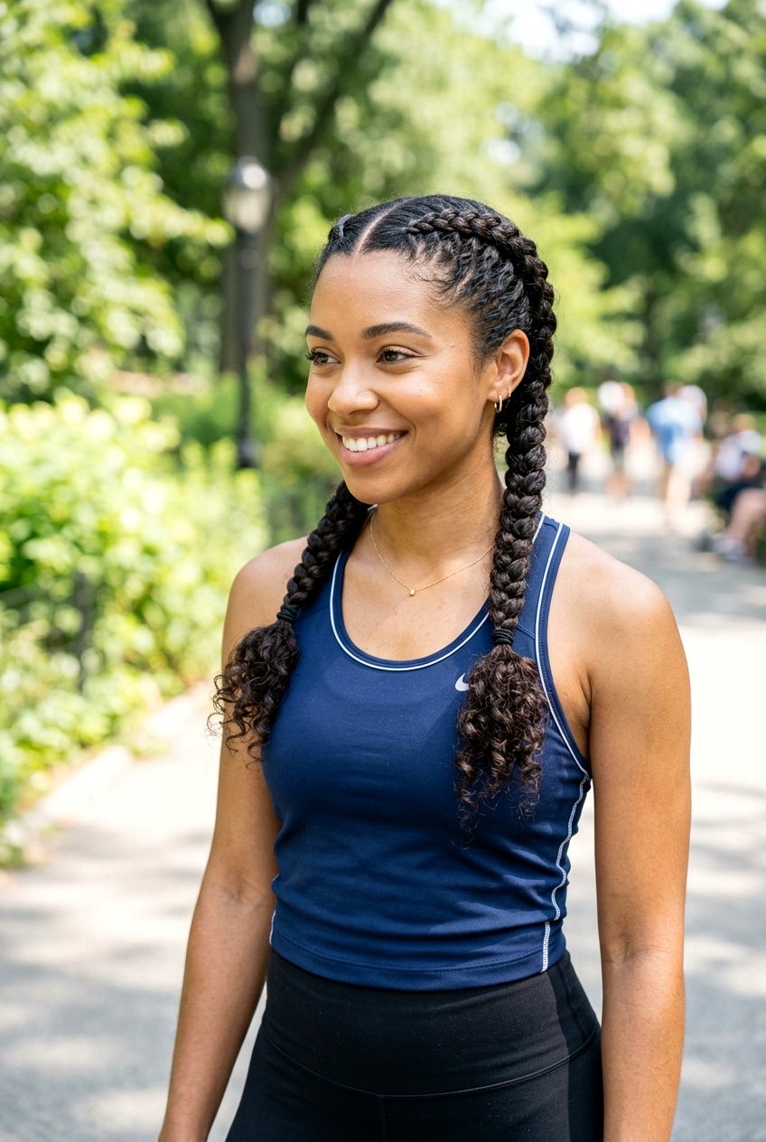 Dutch Braids - 20 humidity proof hairstyles for curly hair - 20 humidity proof hairstyles for curly hair