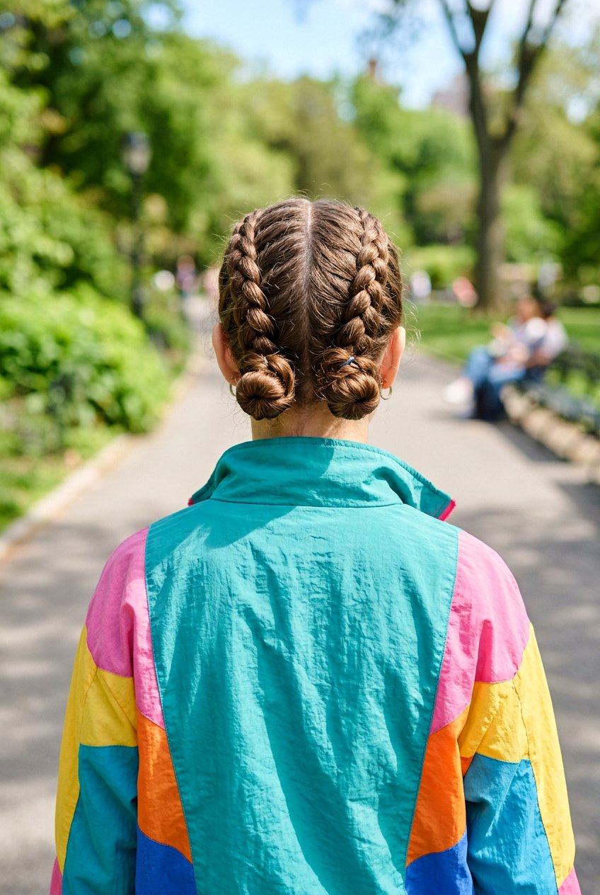 Dutch Pigtail Buns - 20 school hairstyle for teenage girls with medium hair