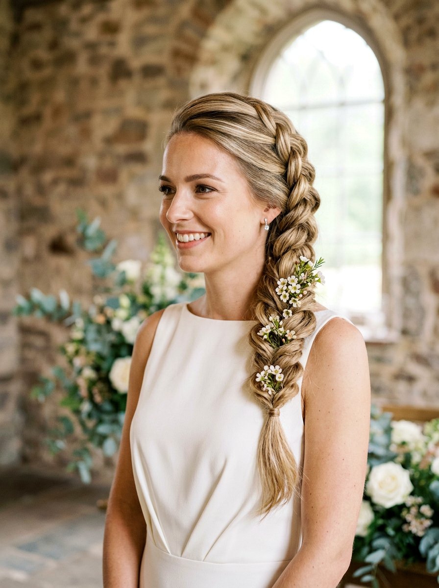 Dutch Side Braid Wedding - 20 wedding hairstyles with side braid - 20 wedding hairstyles with side braid