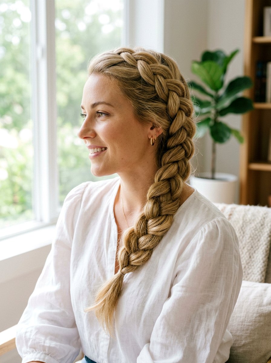 Dutch Side Braid - 20 overnight travel hairstyles - 20 overnight travel hairstyles