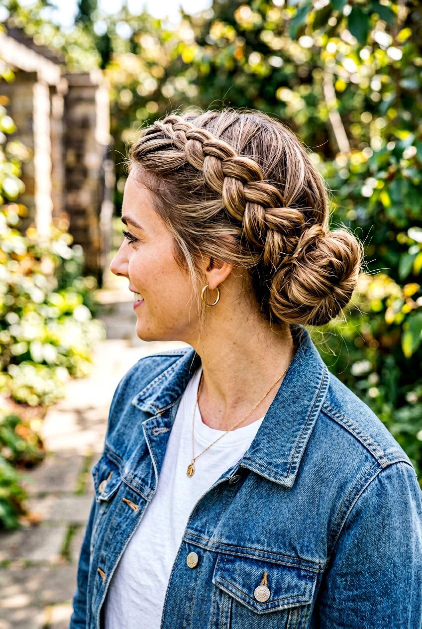 Dutch braid bun - 20 frizz proof bun for humid weather - 20 frizz proof bun for humid weather