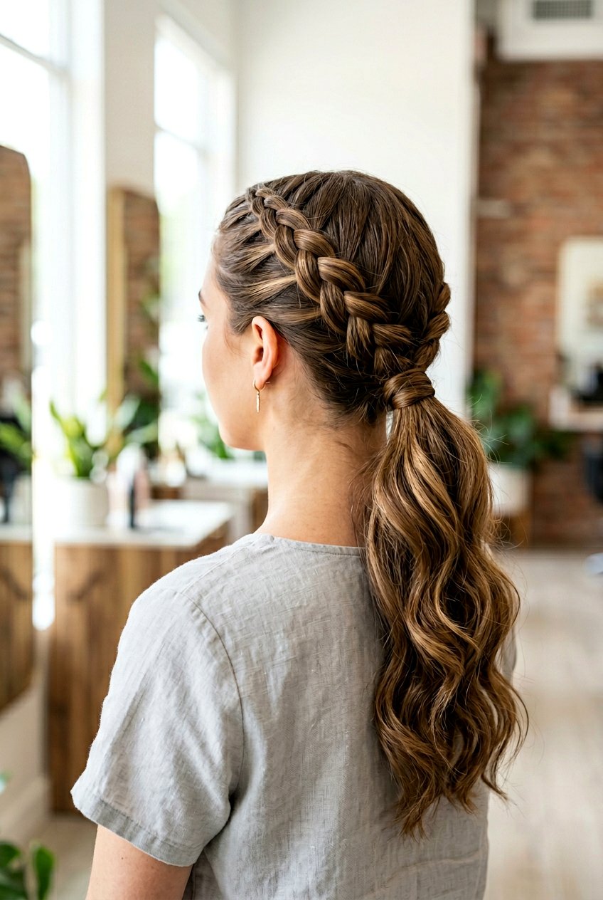 Dutch braid low ponytail - 20 low ponytail hairstyles - 20 low ponytail hairstyles