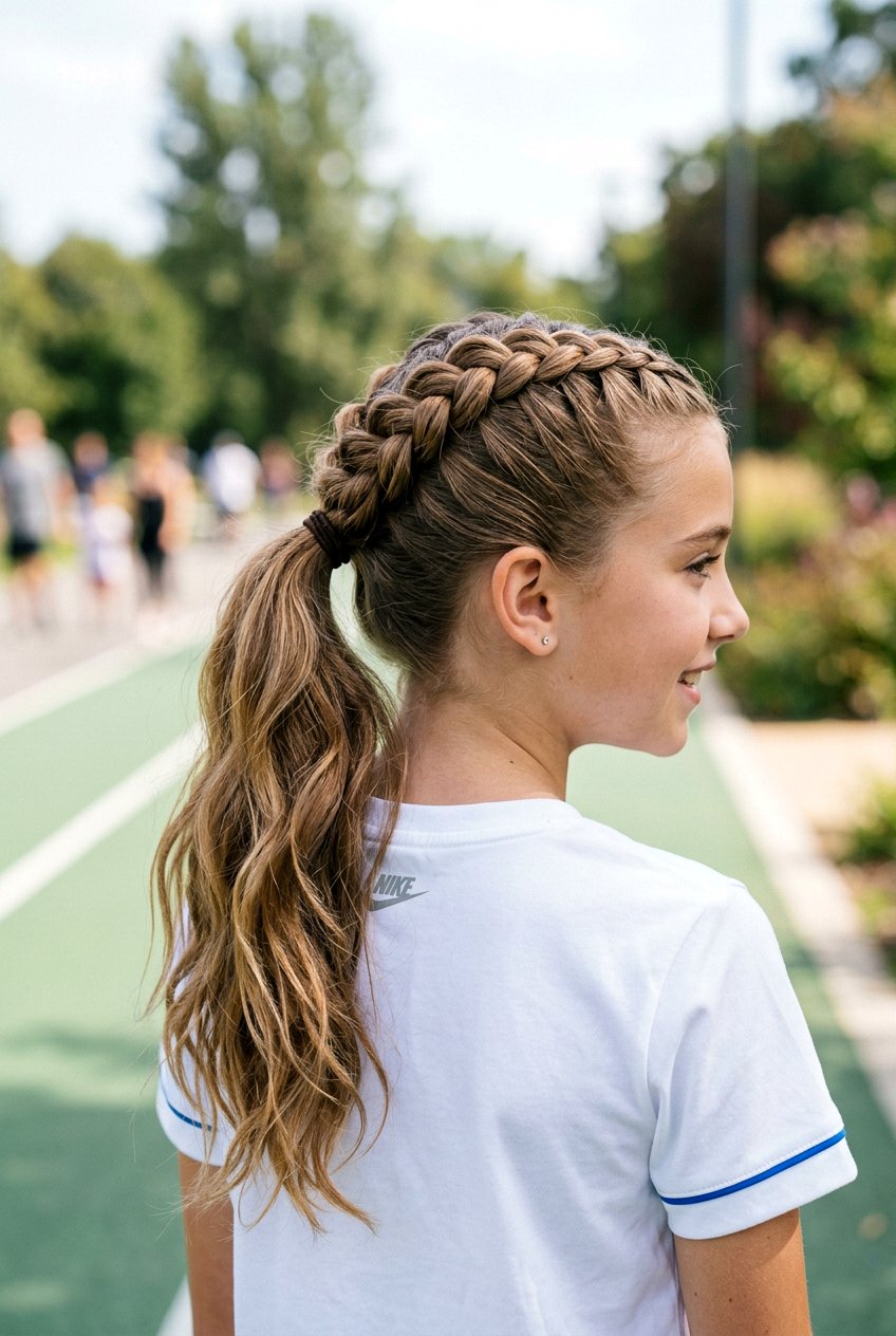Dutch braid ponytail - 20 exam day ponytail for girls - 20 exam day ponytail for girls