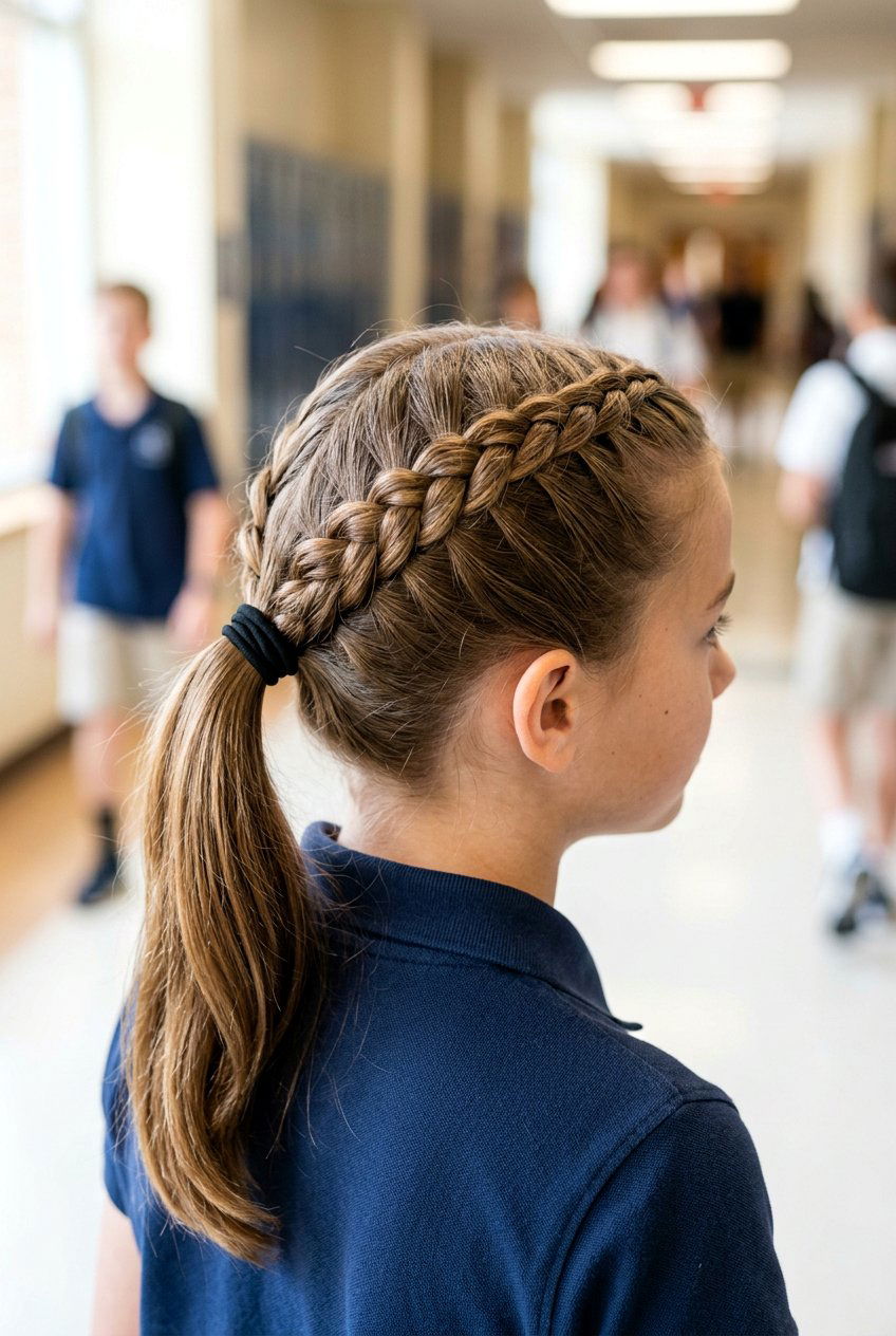 Dutch braid ponytail - 20 ponytail hairstyles for school - 20 ponytail hairstyles for school
