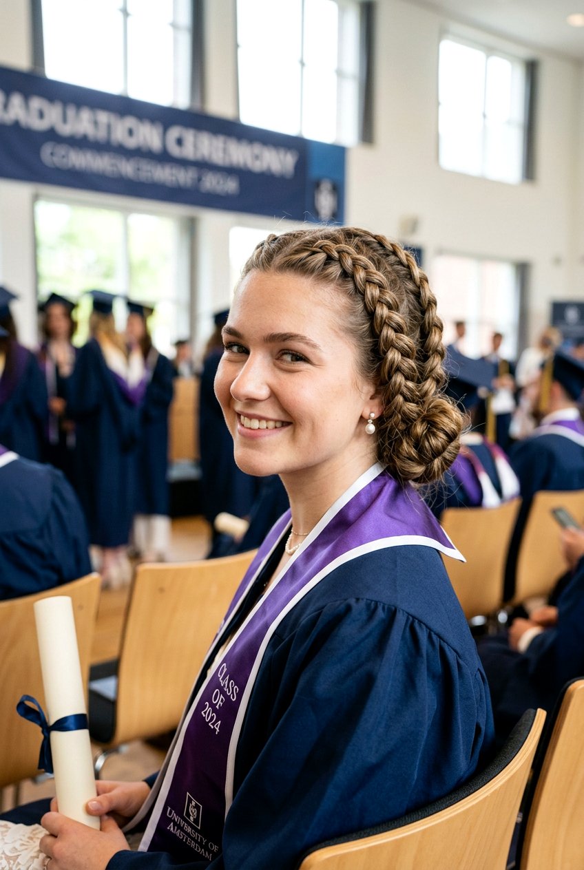 Dutch braids for graduation - 20 graduation hairstyles - 20 graduation hairstyles