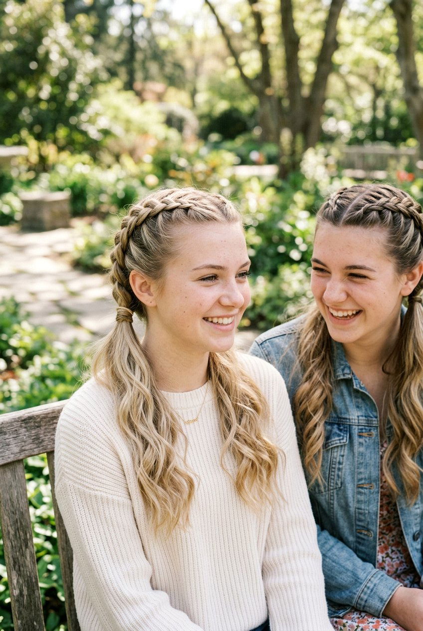 Dutch braids into pigtails - 20 hairstyles for teenage girls - 20 hairstyles for teenage girls