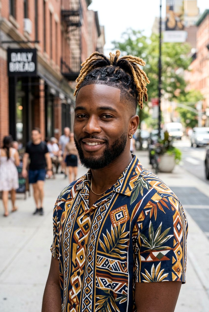 Dyed Short Dreads With Fade - 20 short dreads with fade for men - 20 short dreads with fade for men