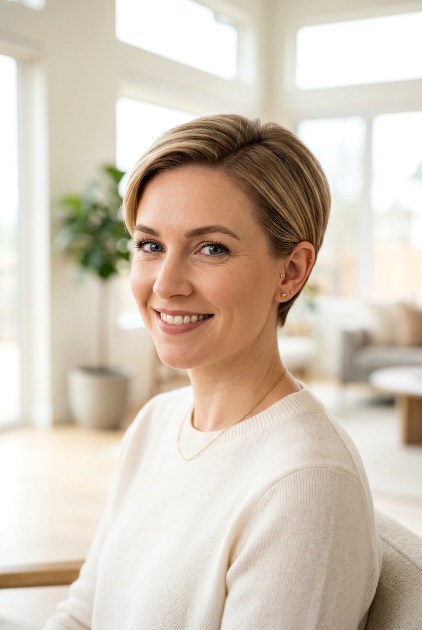 Ear Length Pixie - 20 short hairstyles for women over 40 - 20 short hairstyles for women over 40