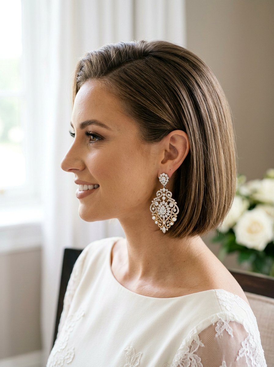 Ear Tucked Minimalist Bob - 20 wedding hairstyles for short bob hair - 20 wedding hairstyles for short bob hair