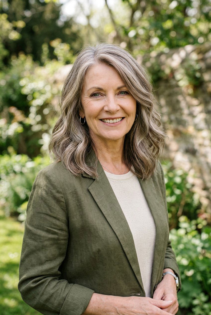 Earthy Gray Beige Balayage - 20 mushroom brunette highlights for older women - 20 mushroom brunette highlights for older women