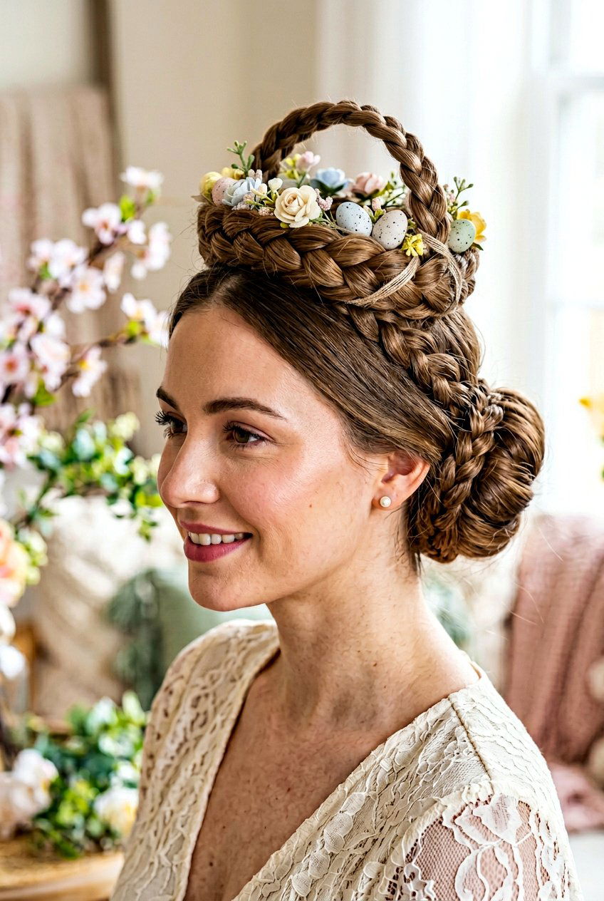 Easter Basket Braid Updo - 20 easter braid hairstyles - 20 easter braid hairstyles