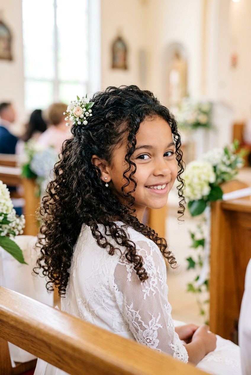 Easy Communion Hairstyle For Curly Hair Girls - 20 communion hairstyles for girls - 20 communion hairstyles for girls