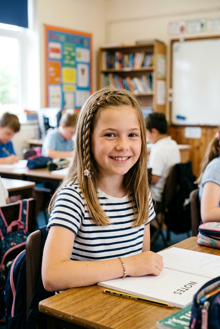 Easy Front Accent Braid For School - 20 simple school braid for girls - 20 simple school braid for girls