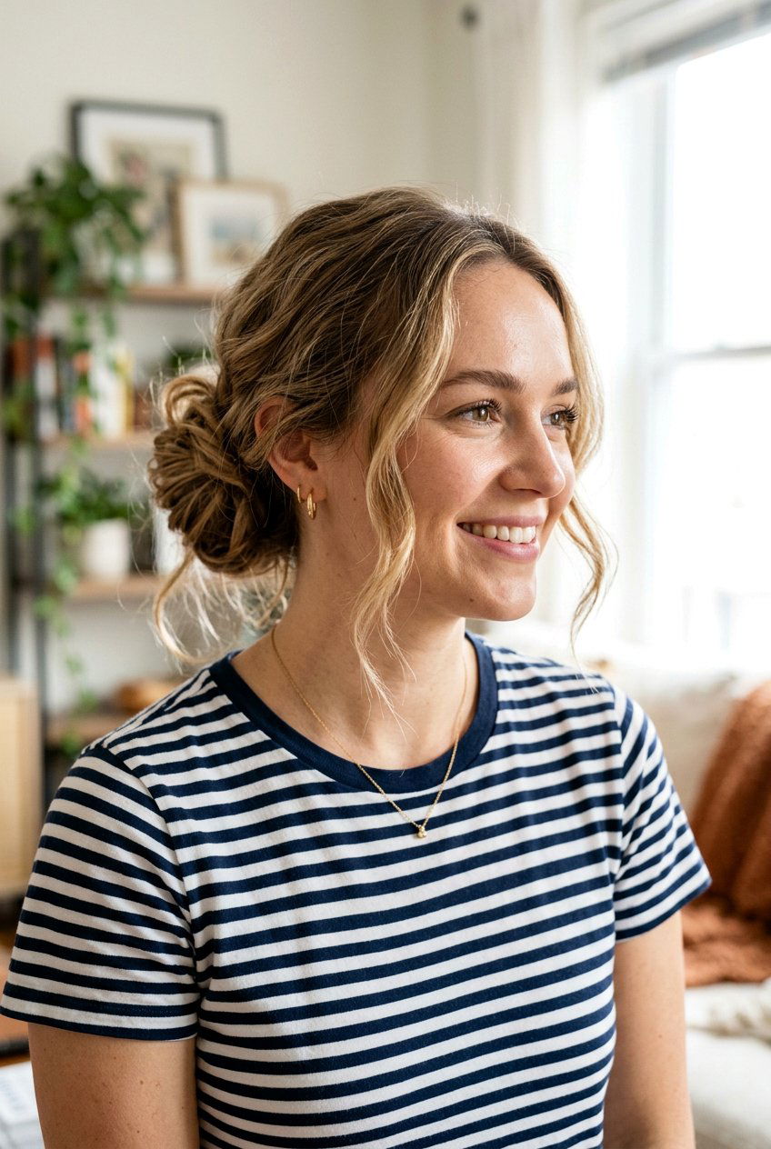 Easy Messy Bun For Moms - 20 moms hairstyle ideas for busy mornings - 20 moms hairstyle ideas for busy mornings