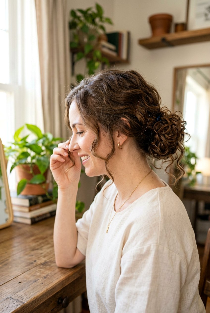 Easy Soft Curls Updo At Home - 20 soft curls updo hairstyle - 20 soft curls updo hairstyle