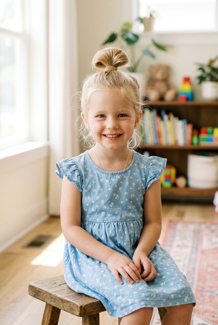 Easy Top Knot For Little Girls - 20 kindergarten hairstyles for girls - 20 kindergarten hairstyles for girls