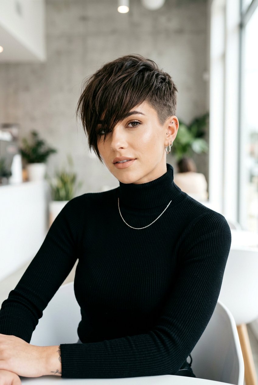 Edgy Fringe Pixie - 20 alt haircut ideas for women - 20 alt haircut ideas for women