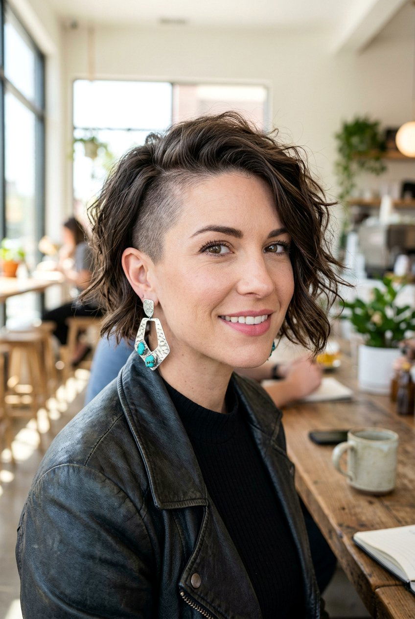 Edgy Pixie Bob With Shaved Side - 20 bold short haircut for women - 20 bold short haircut for women