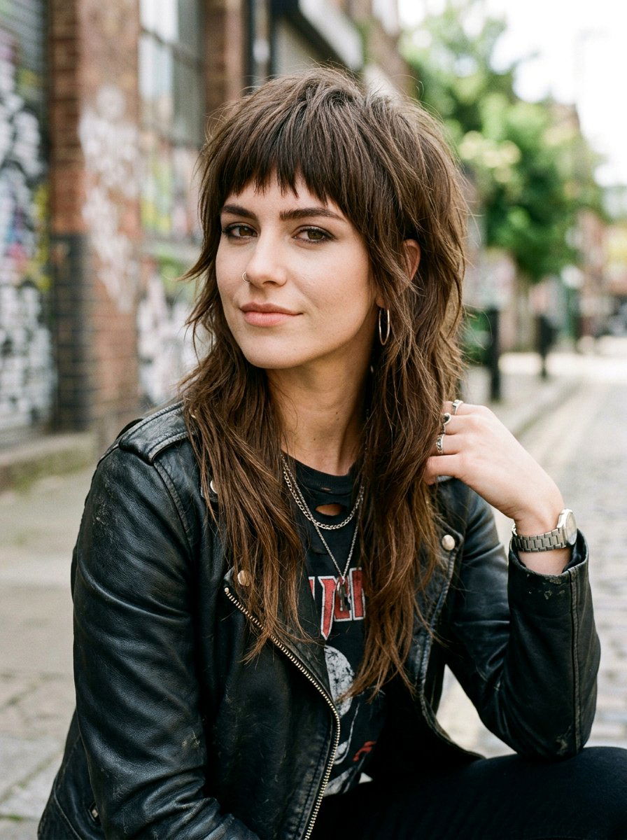 Edgy Soft Mullet with Fringe and Layers - 20 soft mullet with bangs - 20 soft mullet with bangs