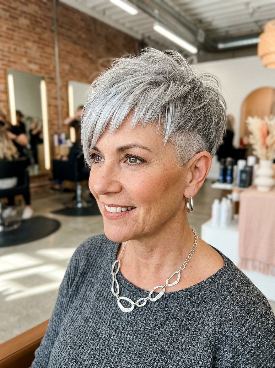 Edgy Tapered Pixie For Gray Hair - 20 tapered pixie for gray hair - 20 tapered pixie for gray hair