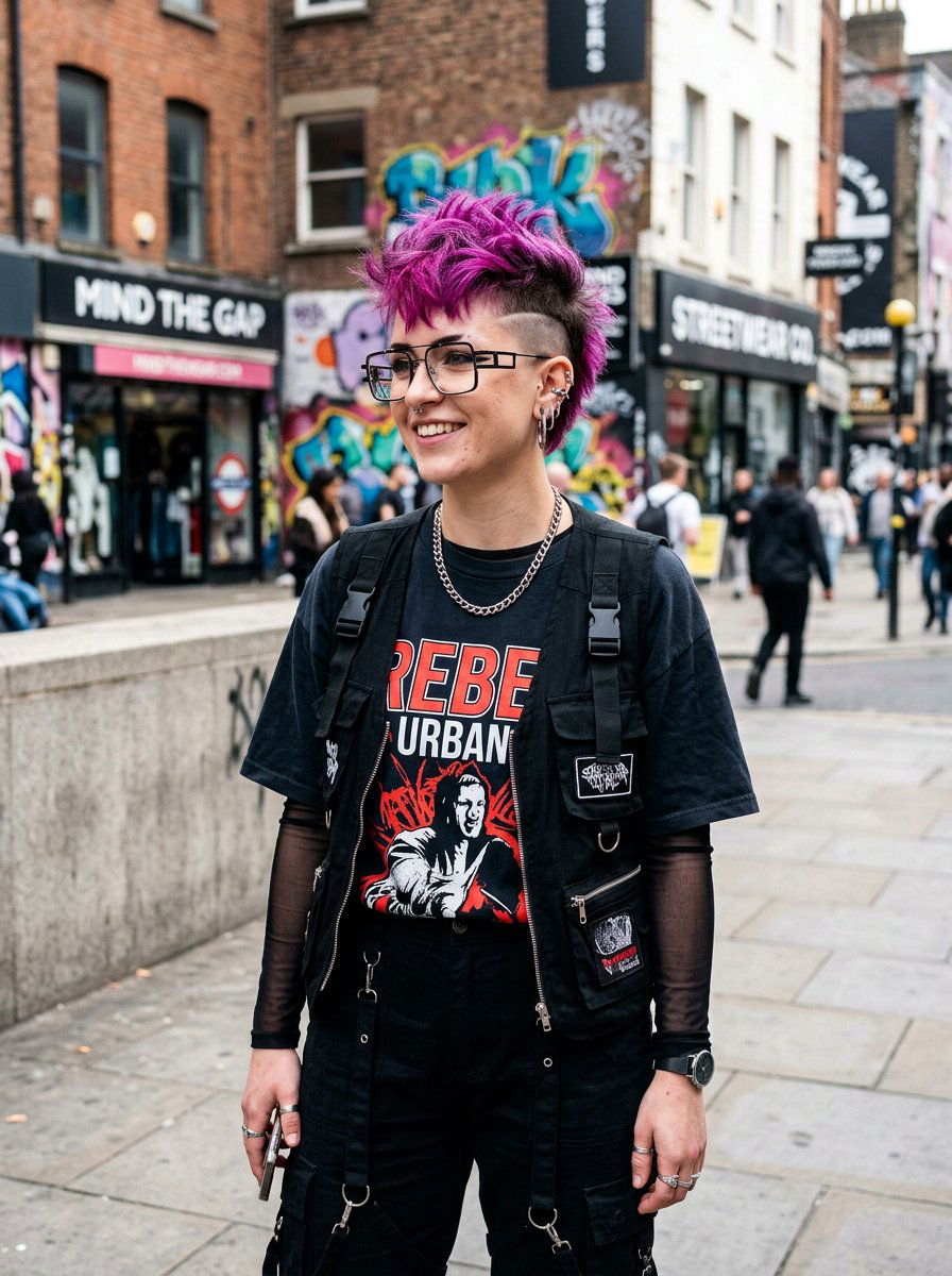 Edgy pixie with shaved sides - 20 pixie haircuts for women with glasses - 20 pixie haircuts for women with glasses