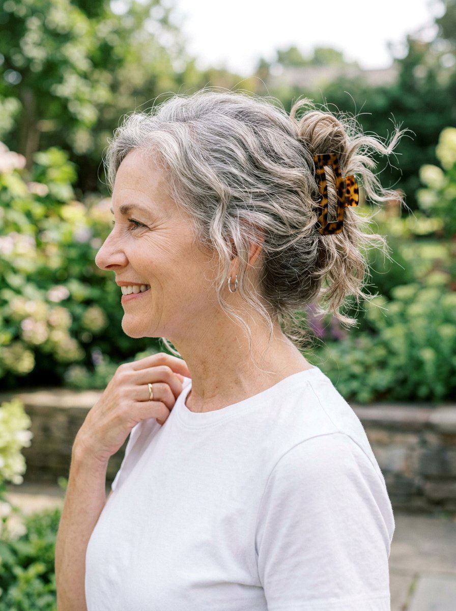 Effortless Casual Claw Clip Bun - 20 claw clip bun for mature women - 20 claw clip bun for mature women