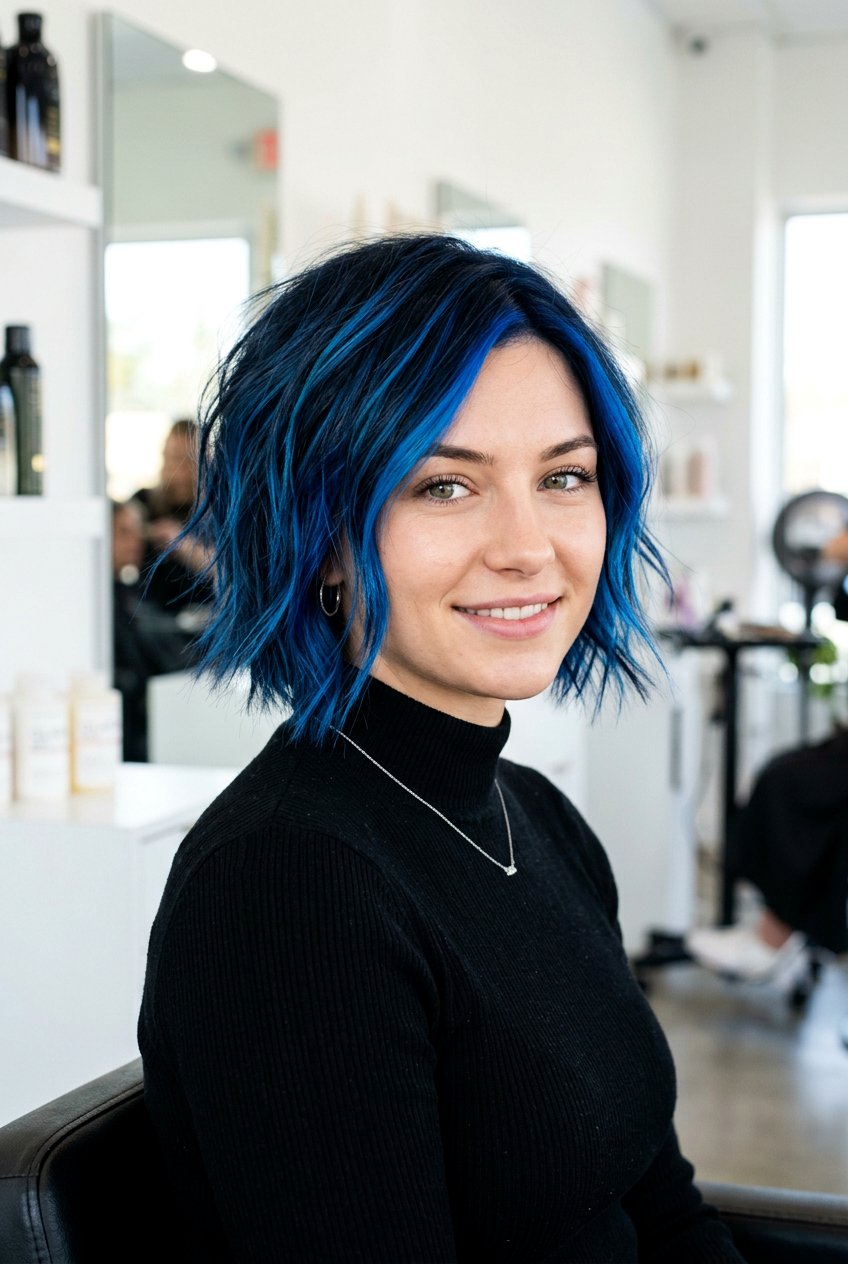 Electric Blue Black - 20 blue black hair color