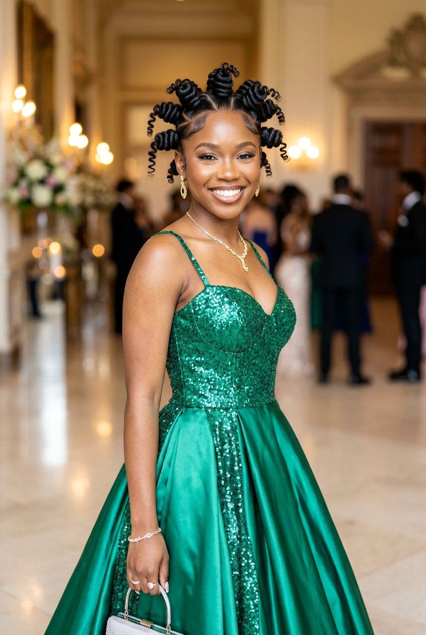Elegant Bantu Knots - 20 black women prom hairstyle ideas - 20 black women prom hairstyle ideas