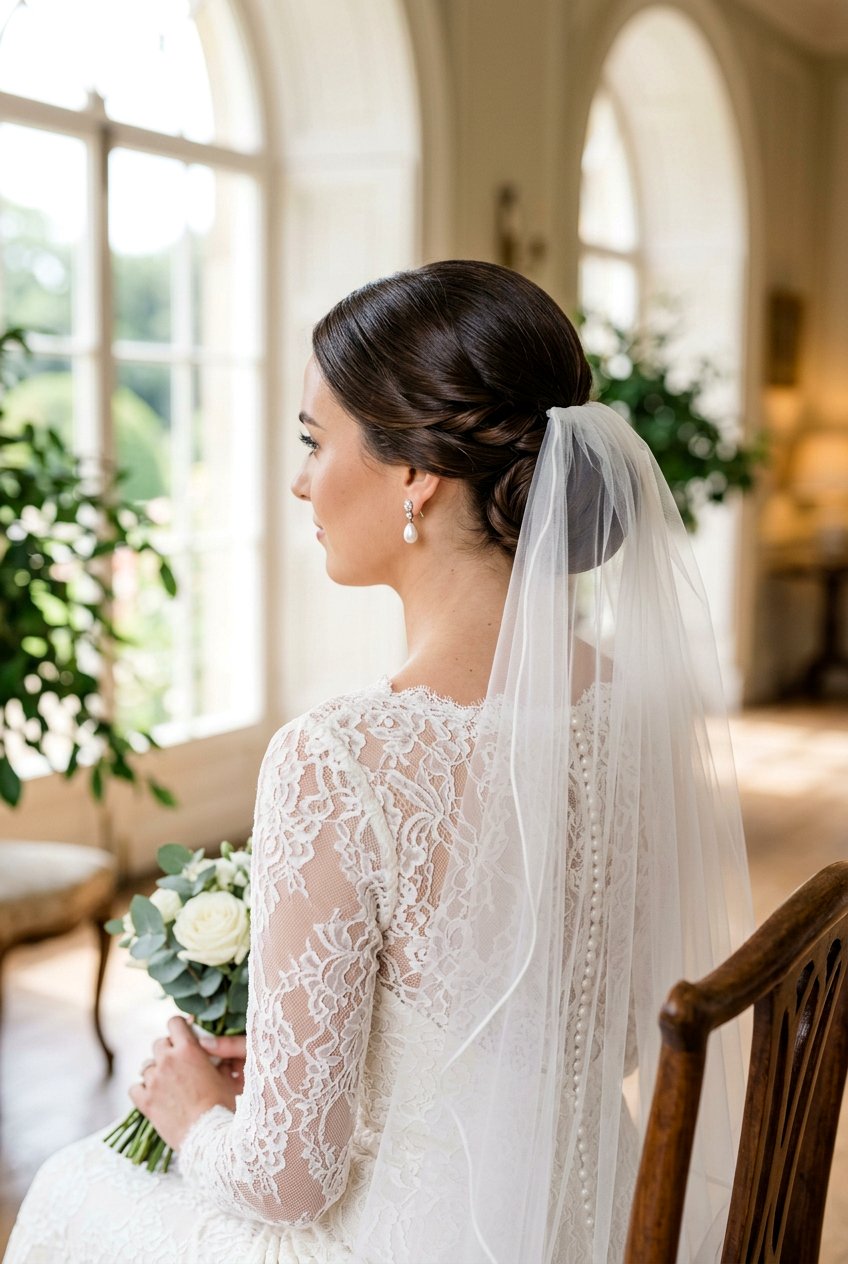 Elegant Bridal Old Money Bun - 20 old money bun hairstyle - 20 old money bun hairstyle