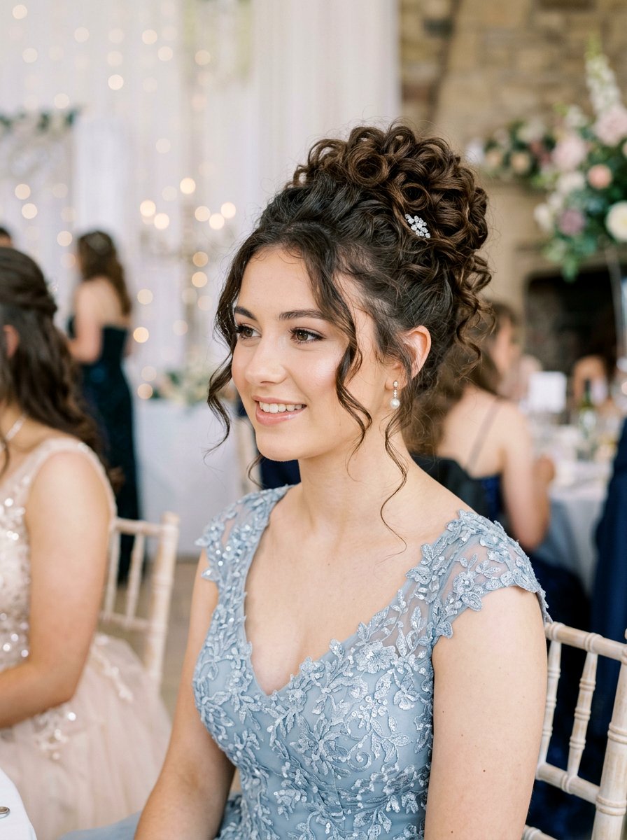 Elegant Curly Prom Updo - 20 teen girls hairstyle ideas for prom - 20 teen girls hairstyle ideas for prom