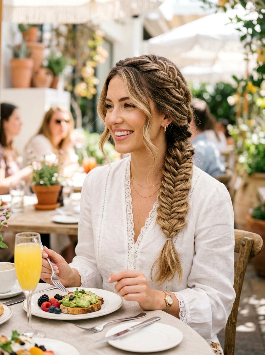 Elegant Fishtail Braid Soft Glam - 20 soft glam hairstyle for birthday party - 20 soft glam hairstyle for birthday party