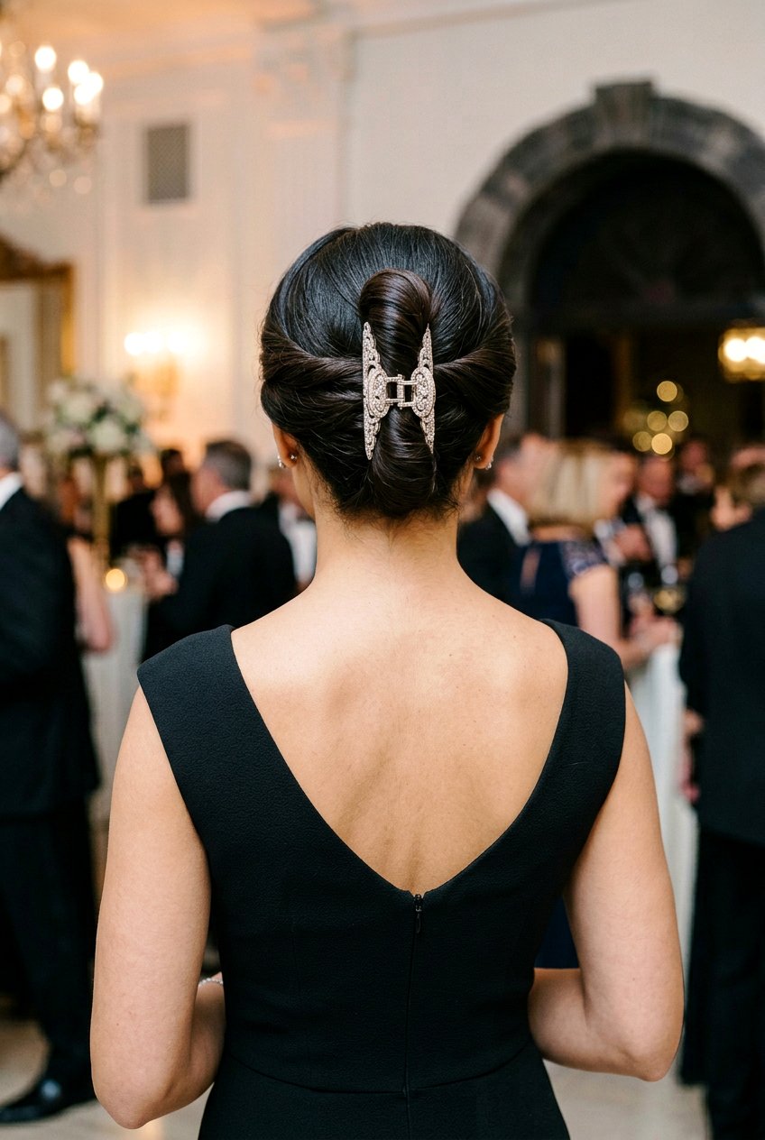 Elegant Rolled Claw Clip Updo - 20 best claw clip hairstyle ideas - 20 best claw clip hairstyle ideas