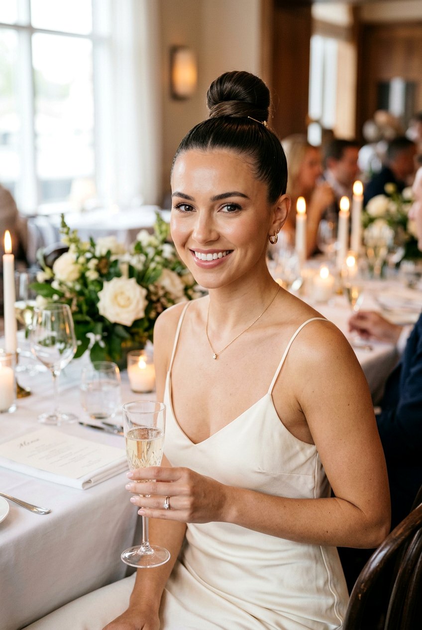 Elegant Top Knot Anniversary Hairstyle - 20 anniversary hairstyles - 20 anniversary hairstyles