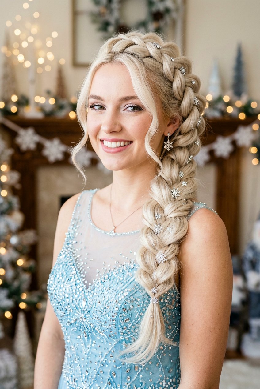 Elsa Inspired Halloween Braid - 20 halloween braid hairstyles - 20 halloween braid hairstyles
