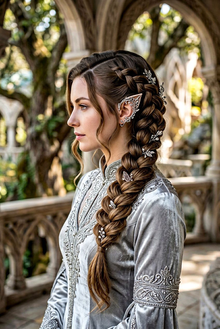 Elven Side Swept Braid - 20 fairycore half up hairstyle - 20 fairycore half up hairstyle