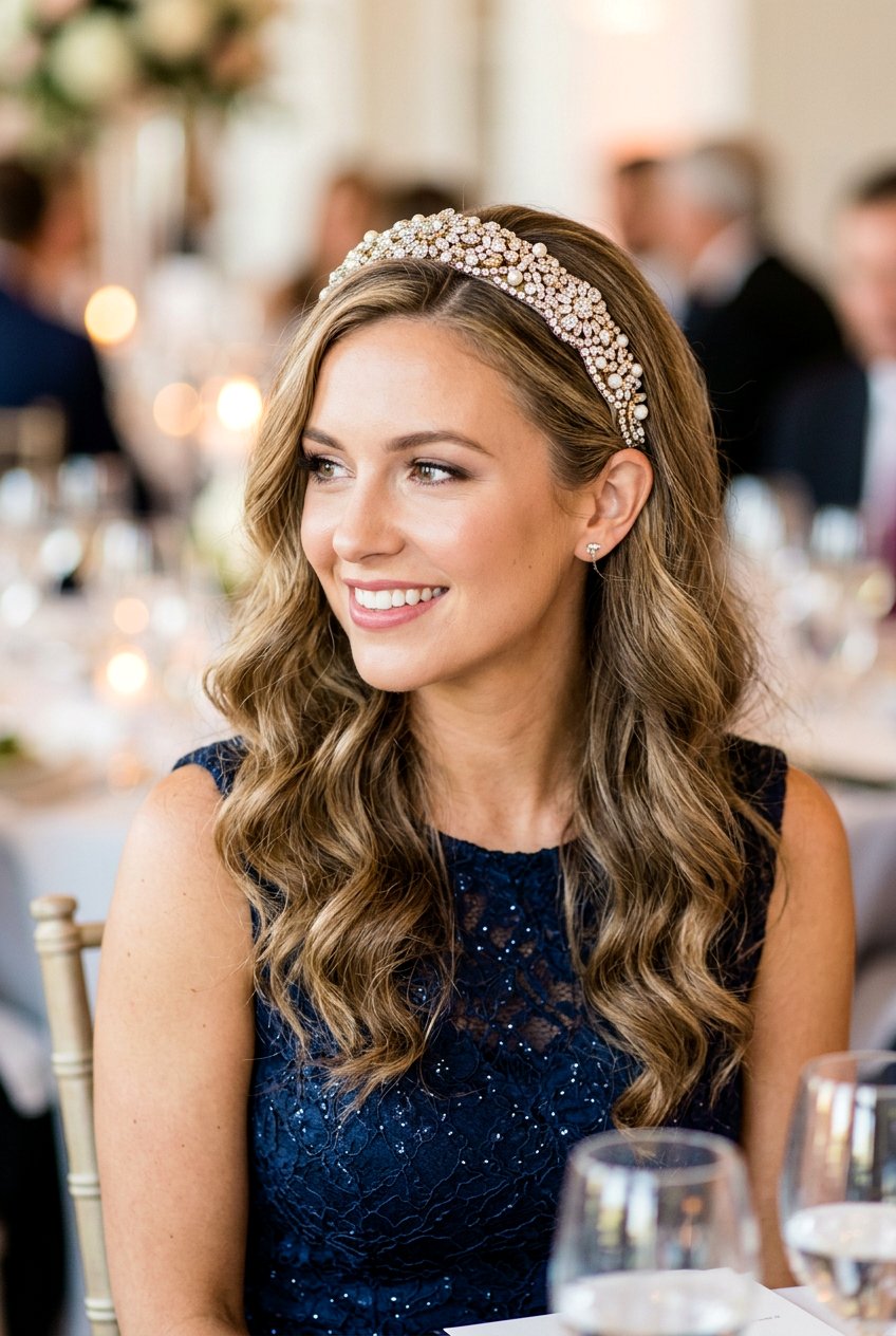 Embellished Headband Cocktail Hairstyle - 20 cocktail party hairstyles - 20 cocktail party hairstyles